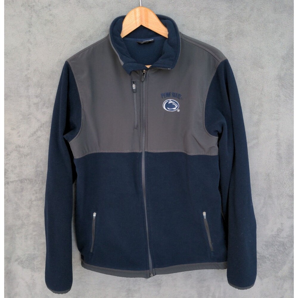Colosseum Navy and Gray Penn State Fleece Jacket
